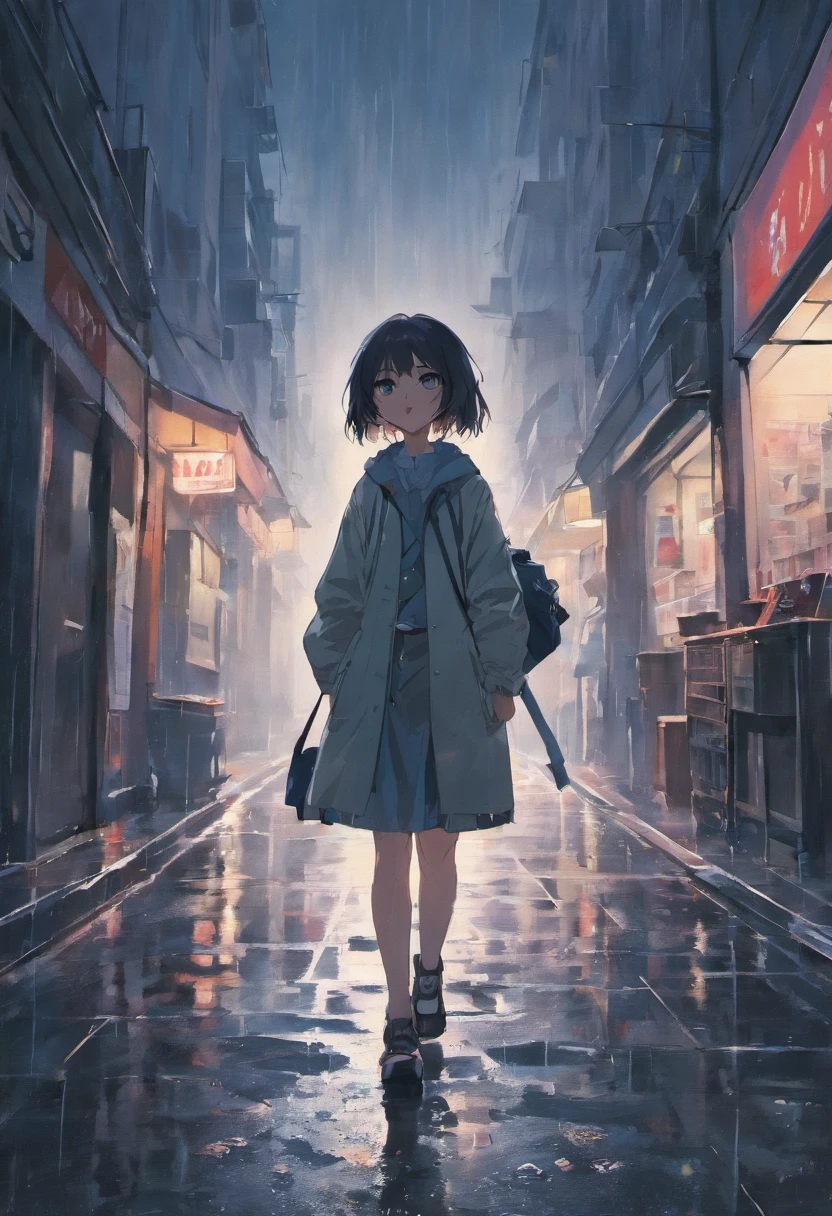 (dark rainy day, rain-soaked streets, scattered papers, reaching hands, hopeful gesture,infinite light:1.2),paper texture, gloomy atmosphere, wet pavements, rainy reflections, subtle shadows, dramatic lighting, life-like details, emotional expression, delicate fingers, transparent raindrops, vibrant colors, textured background