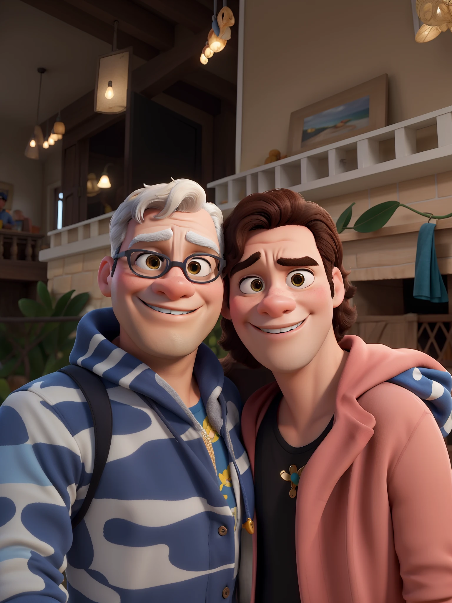 Obra-prima, de melhor qualidade, casal branco estilo disney pixar