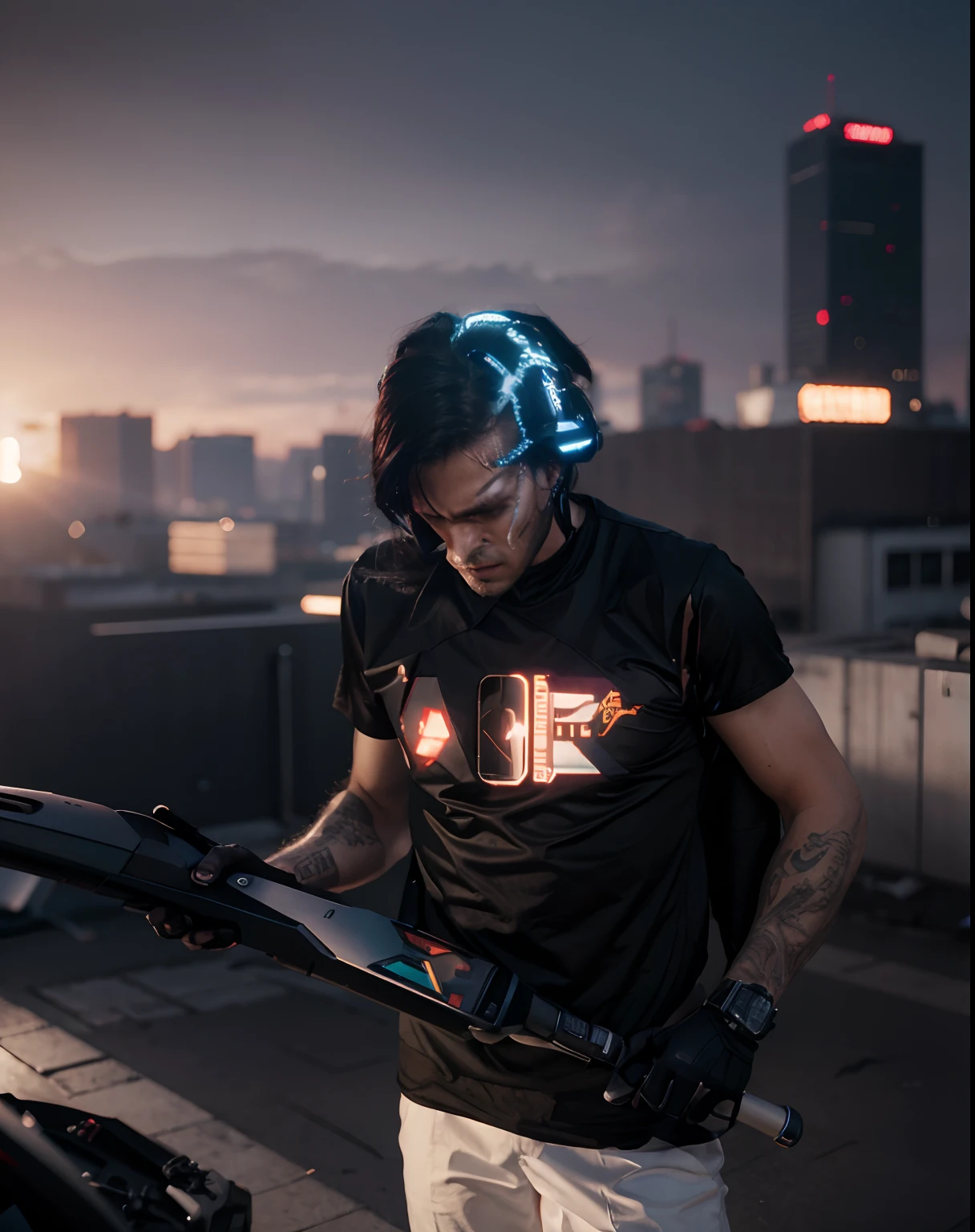 Change the background cyberpunk handsome villain, 8k, ultra realistic
