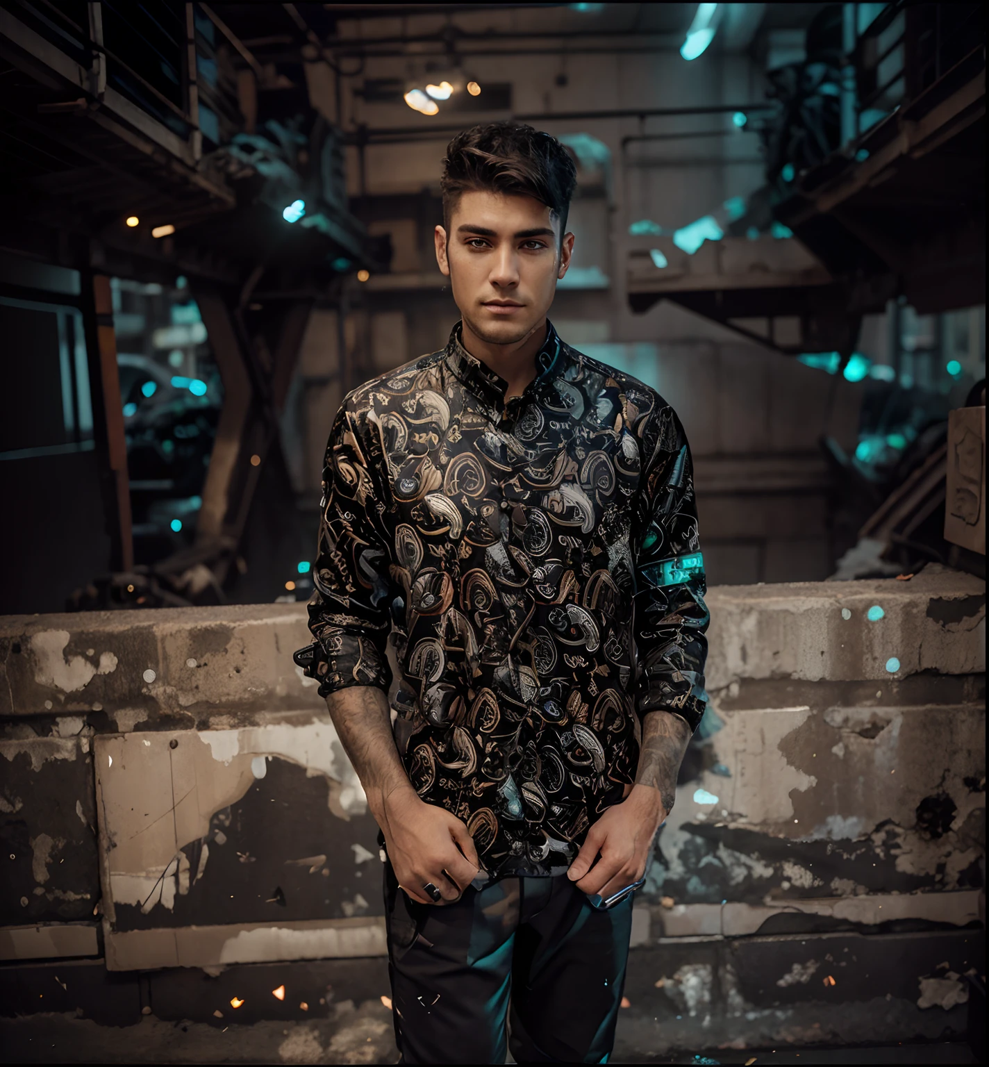 Change background cyberpunk handsome boy, realistic face, 8k, ultra realistic