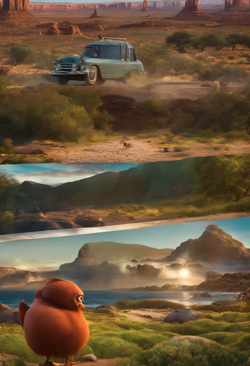 filme Oppenheimer 2023 estilo filmes Pixar, Com nome 'ECOBIOS, poster, with credits