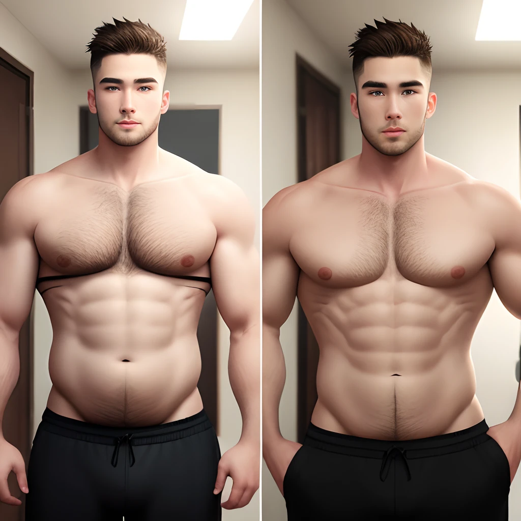 Men going from skinny to fat