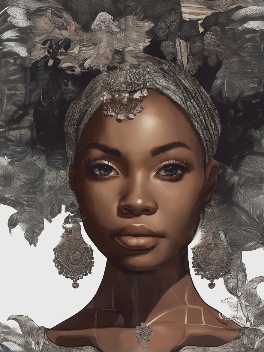 Advertising poster of a beautiful black girl: : trending on artstationh:: The simple composition creates a sense of order and harmony. This poster reflects the spiritual qualities of the natural world. --Up light --AR 9:16