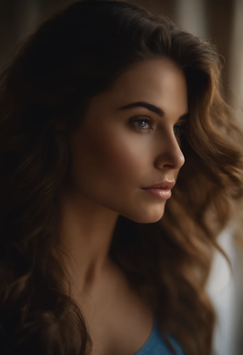 profesional, (Foto 4k:1.1) por (Jeremy Lipking:0.3), (Dittmann Anna:0.3), (Marca ariana:0.3), (foco nítido:1.3), High detail, Vistiendo (Camisa ajustada:1.2), Hermosa cara detallada, Ojos color avellana, cabello largo y rubio, (Mujer joven atractiva:1.3), (seductor:1.1), (ruboroso:1.1), Forma del cuerpo con curvas, pechos grandes y redondos, caderas anchas, en la ciudad de fondo