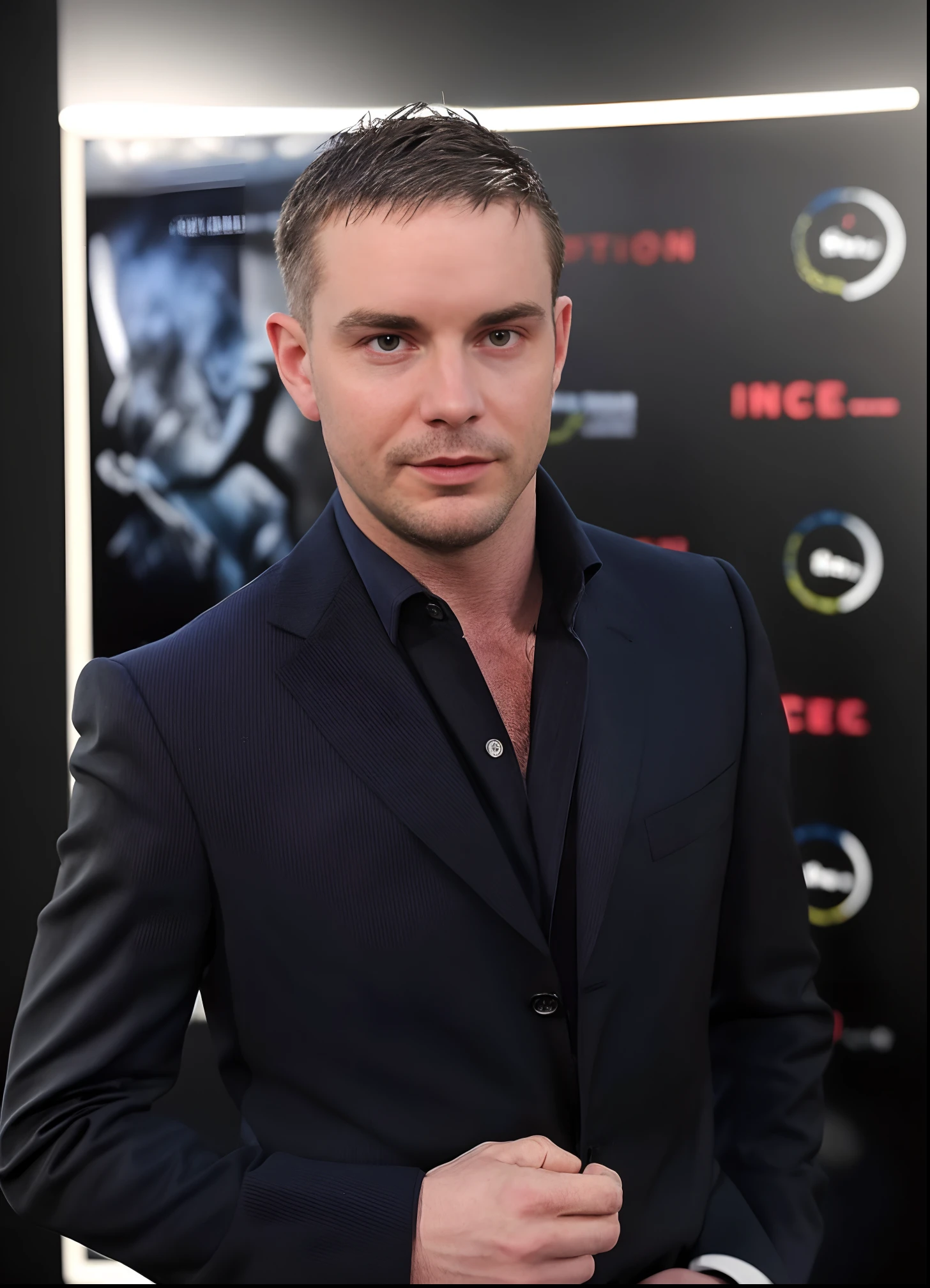 Man in suit and tie, Standing on a black background, taken in the late 2010s, Adam Duff Lucidpixul, inspired by Slava Raškai, Chris McGrath, taken in the early 2020s, smoldering, inspired by Nicolás Marsicano, In costume, intense smoldering