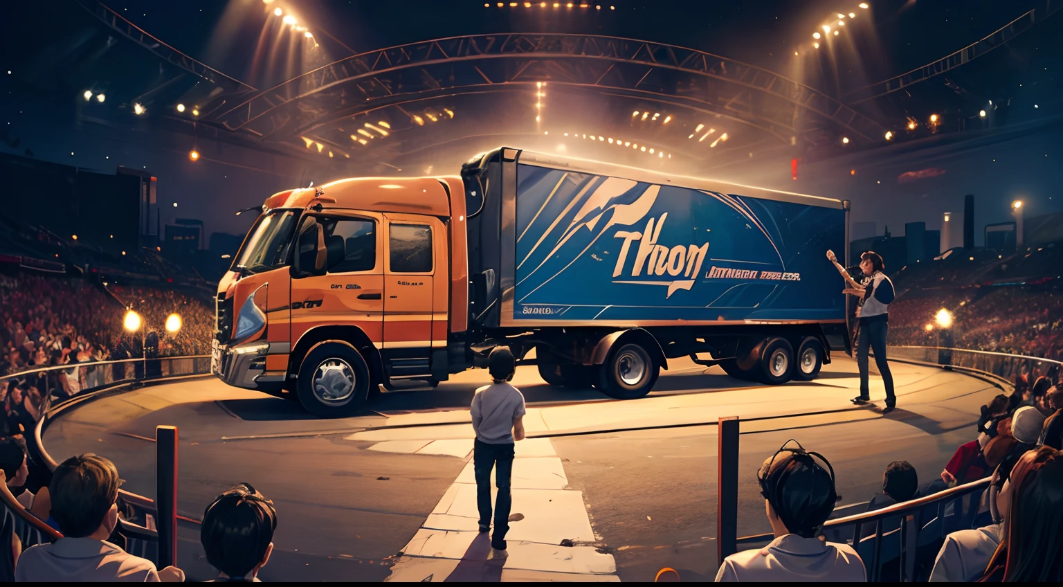 The band is on the truck,perform,high qulity,Main vision