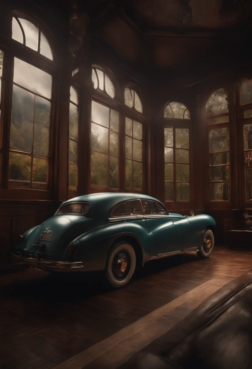 Home of dieselpunk , vibration, Fotorrealista, Realistic, Dramatic, darkly, foco nítido, 8K