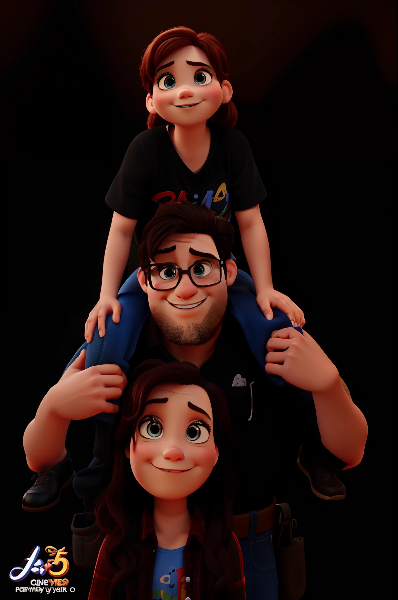 Create Disney Pixar Family Style Image Same as Sample Photo, alta qualidade