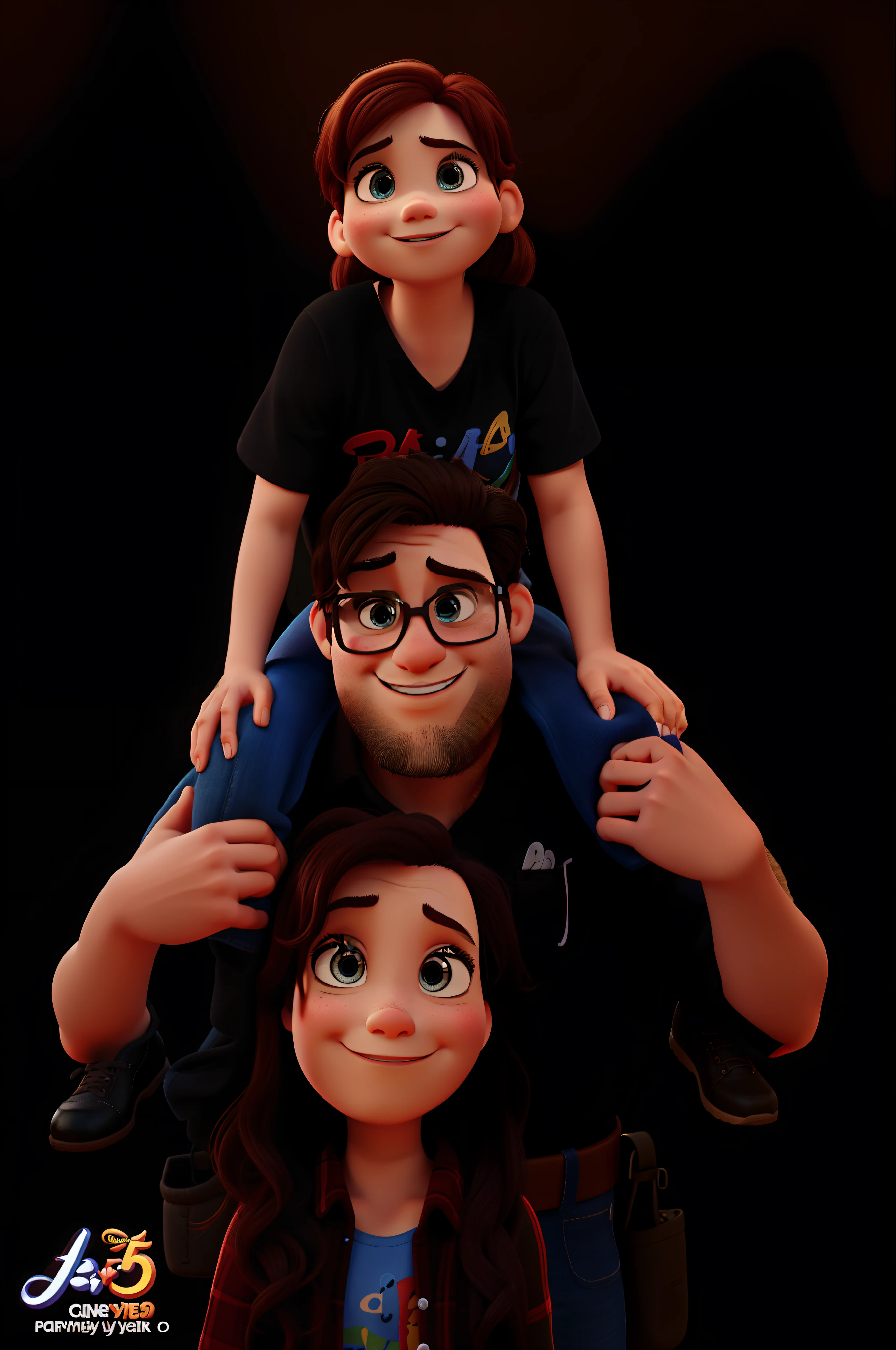 Create Disney Pixar Family Style Image Same as Sample Photo, alta qualidade