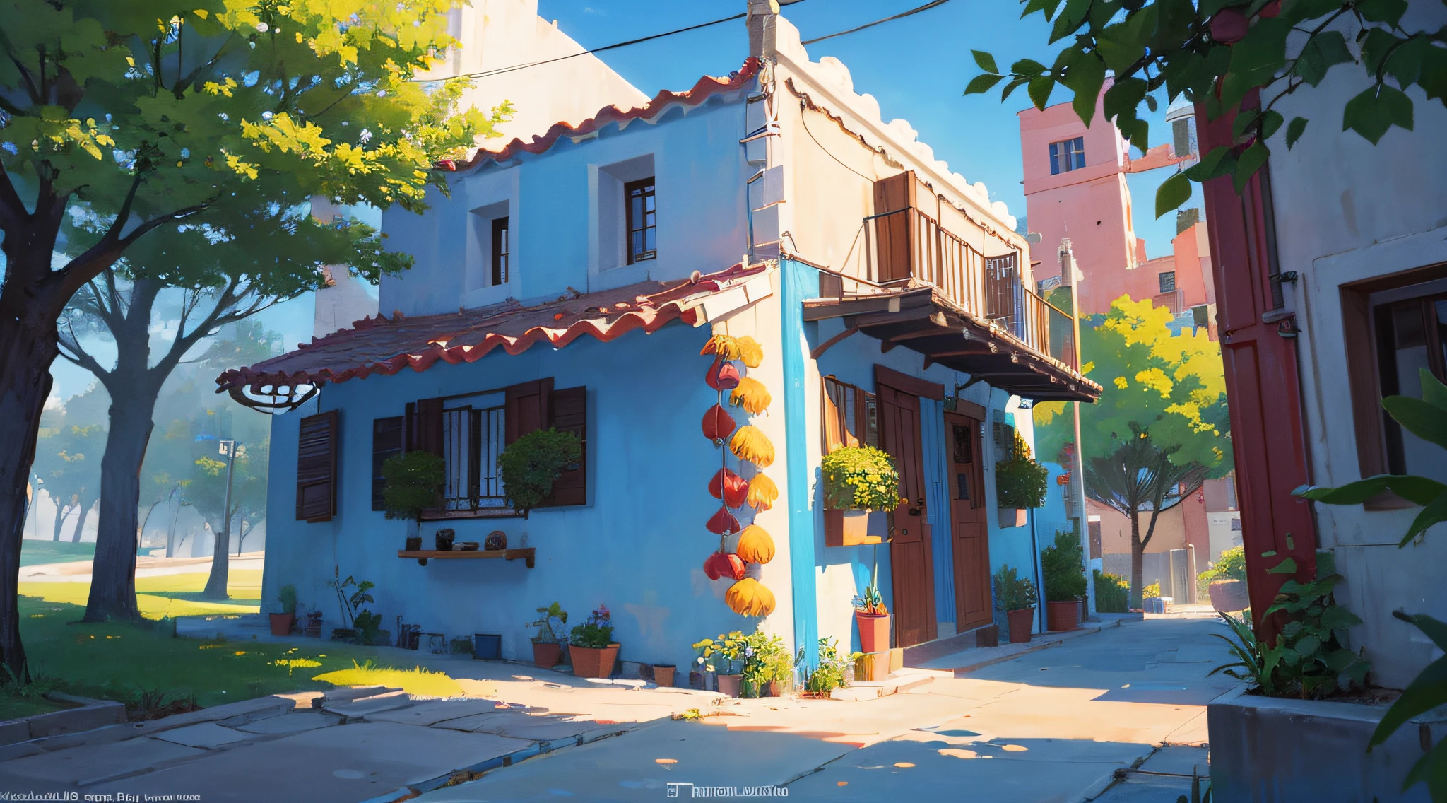 un pueblo hecho de dulces, las calles de caramelo, los arboles de algodon de azucar, los techos de las casa de galletas