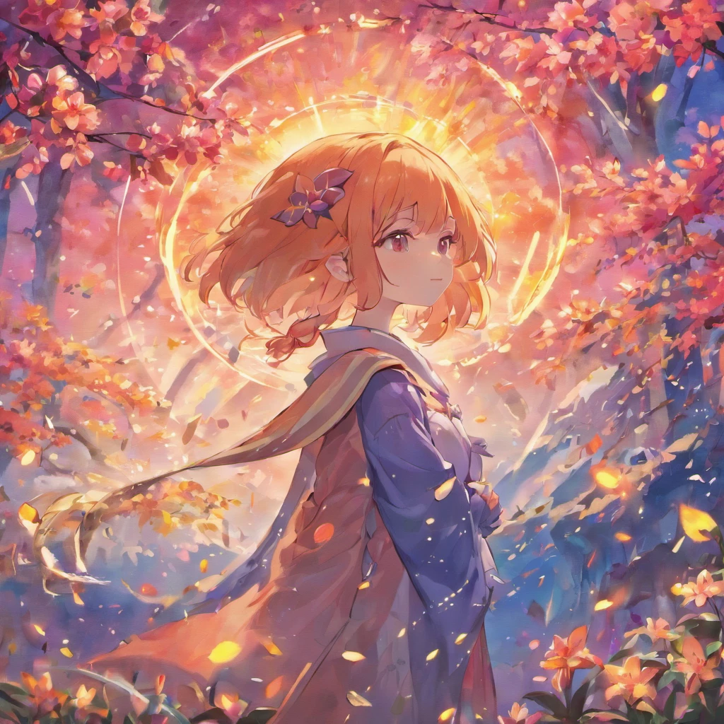 Raposa, com um olhar imponente, cores alaranjadas, flores de cereja ao fundo, cores suaves, melhor qualidade, estilo desenho animado, sorridente, cartoon