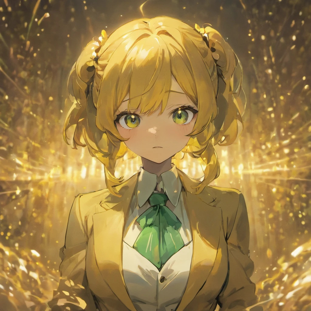 A frog in a suit, bust, golden light