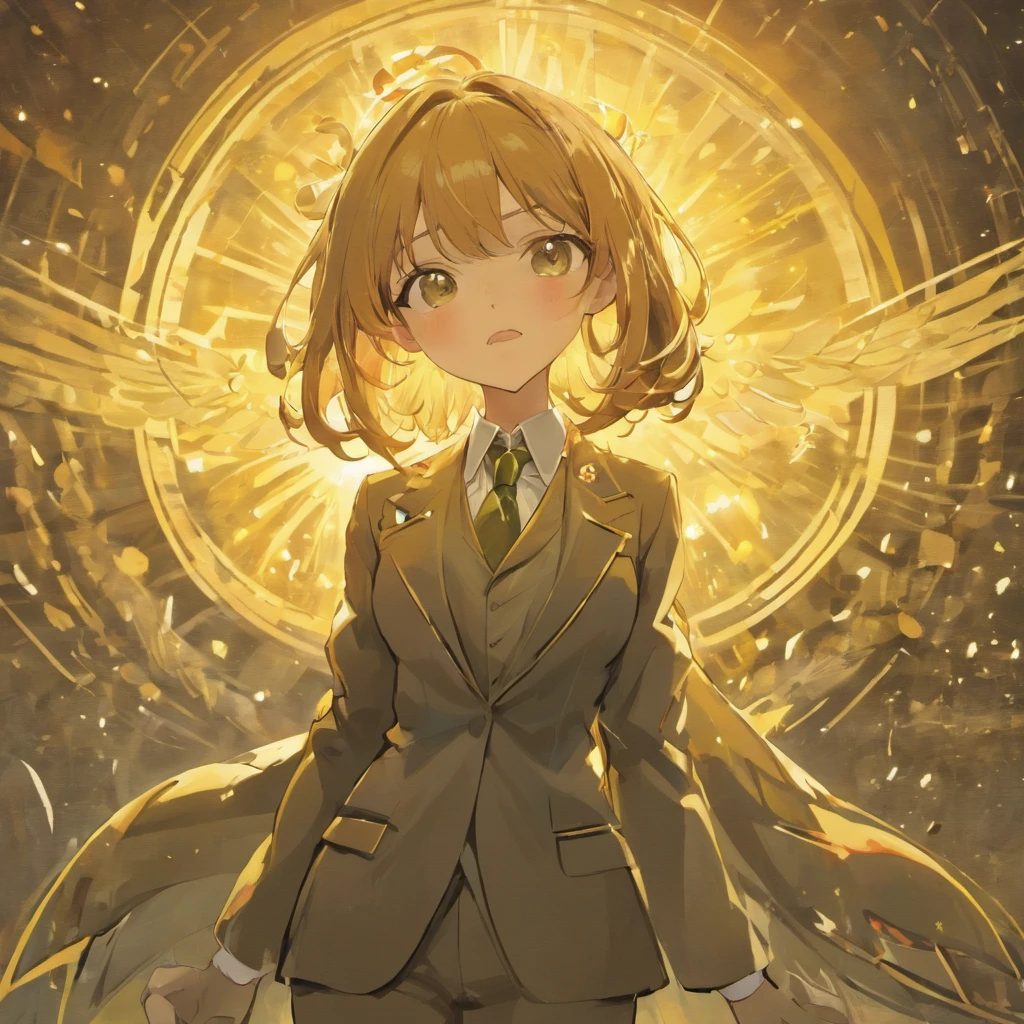 A frog in a suit all the time,The golden light shone on it