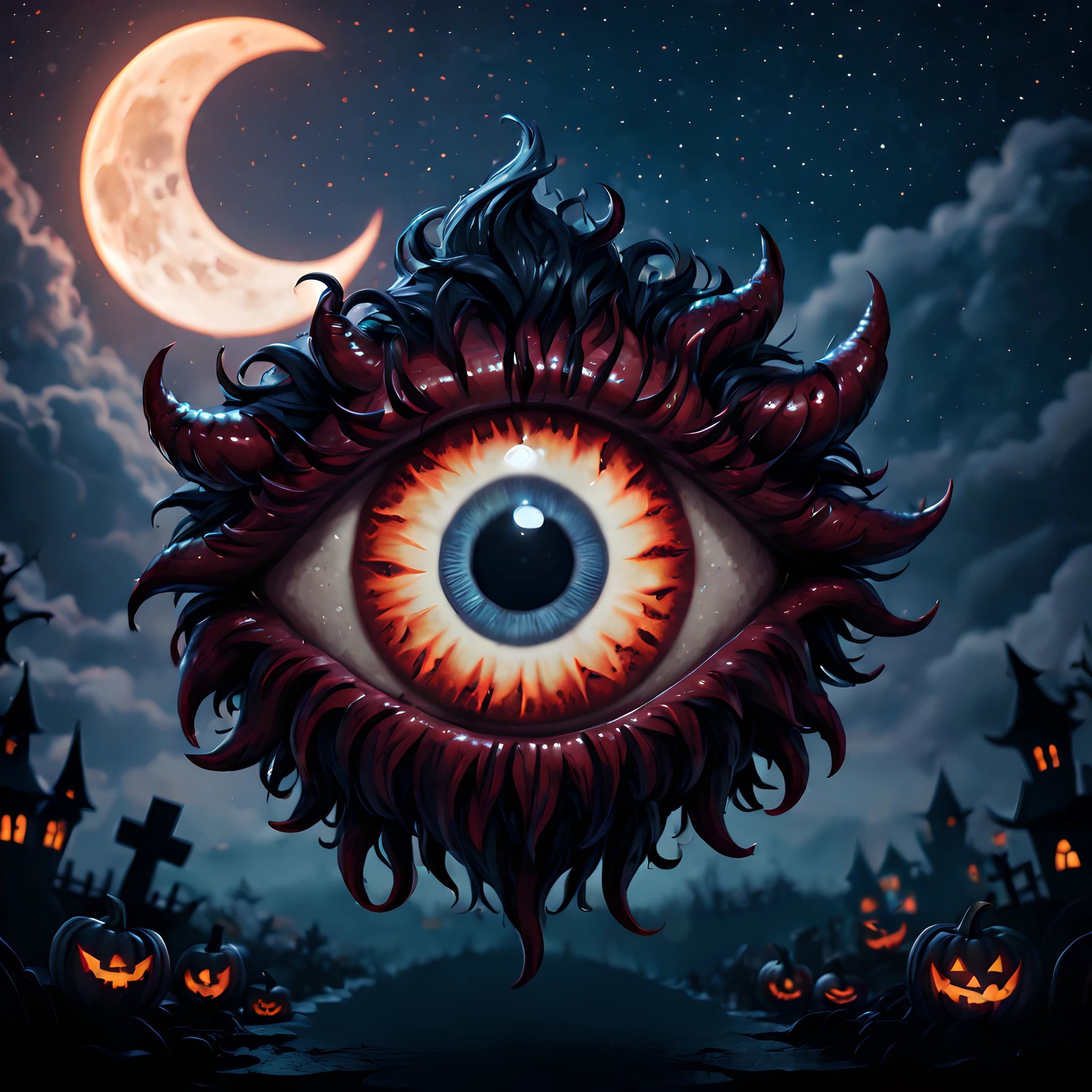 (Pixel art:1.5), (Devil's Eye:1.5), (dark theme:1.5), (fantasy:1.5), (dark fantasy:1.5), (huge devil eye:1.5), (Devil's Eyeball:1.5), (halloween theme:1.5), (chibi emote:1.5), (chibi character;1.5), (halloween background:1.5), (dark fantasy background:1.5), (night sky:1.5), (The Devil's Eye Floating in the Moonlit Night:1.5),