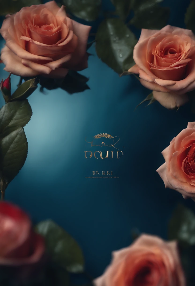 (Best quality,8K,A high resolution,Masterpiece:1.2),realistic scene,Blue ocean with a cluster of roses, Strong lines, Vivid colors, professional,Photographic works
