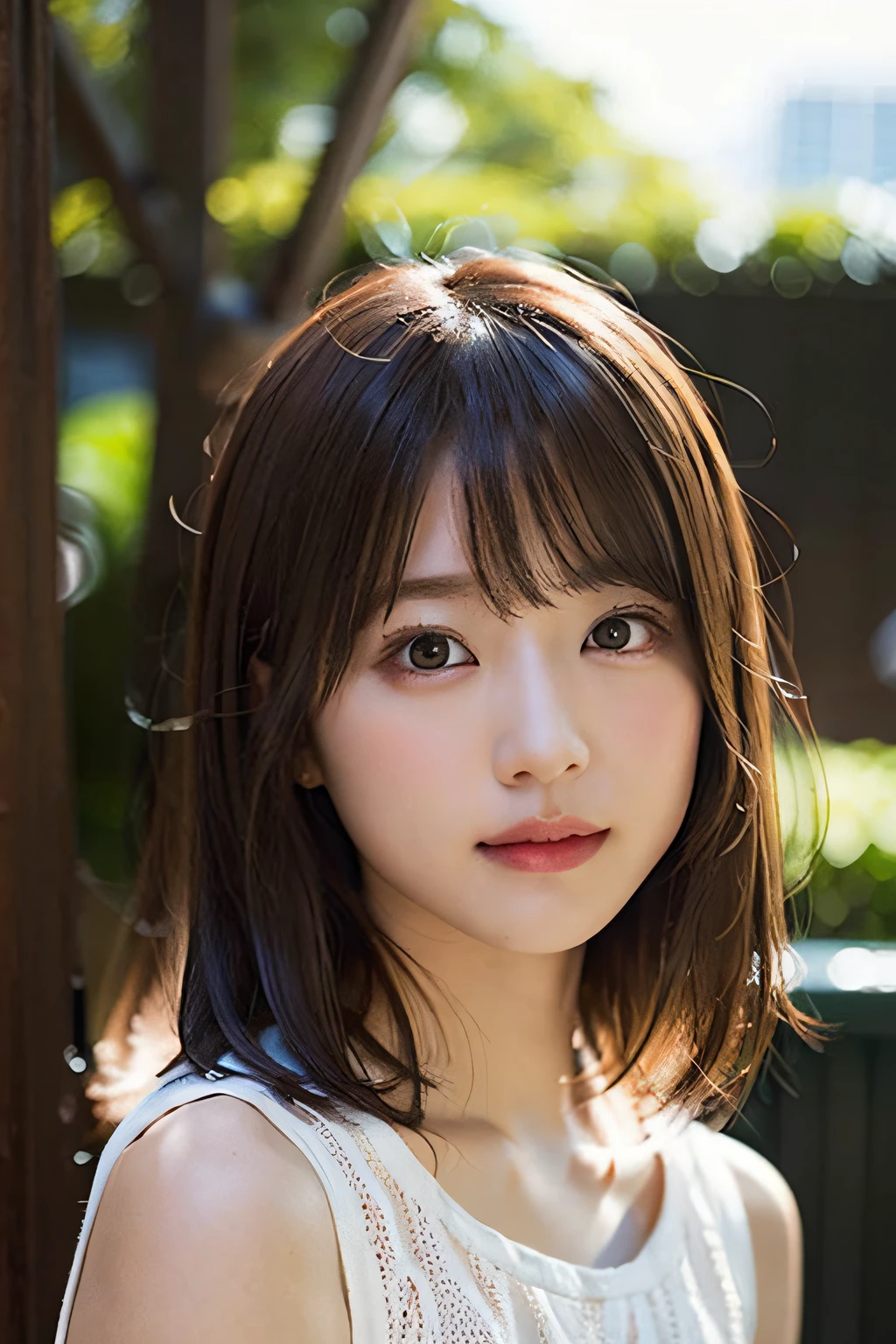 8k, highest quality, masterpiece, Realistic, Realistic, Very detailed, Natural light, Highly detailed face and skin, Fine grain, Highly detailed face and skinの中間ショット, Beautiful woman staring at camera, Sexy pose, Beautiful Face, Realistic Face, Detailed face, Beautiful hairstyle, Realistic eyes, fine grain, Realistic Skin, Detailed skin, Beautiful Skin, charm, Ultra-realistic, Sexy Cardigan, kind, Brown Hair, Cute Japanese Girl, whole body