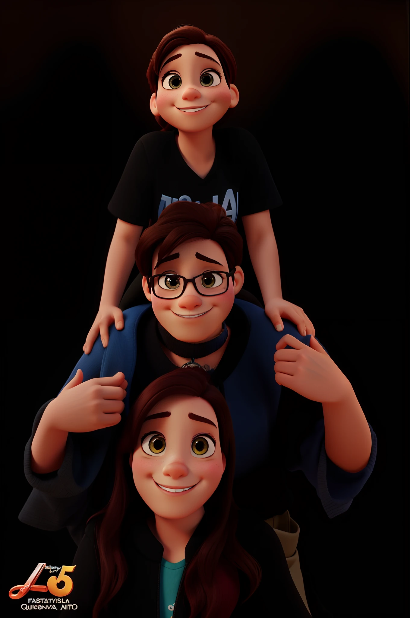 Usando a foto, create as faithful as possible to the Disney Pixar model: alta qualidade.