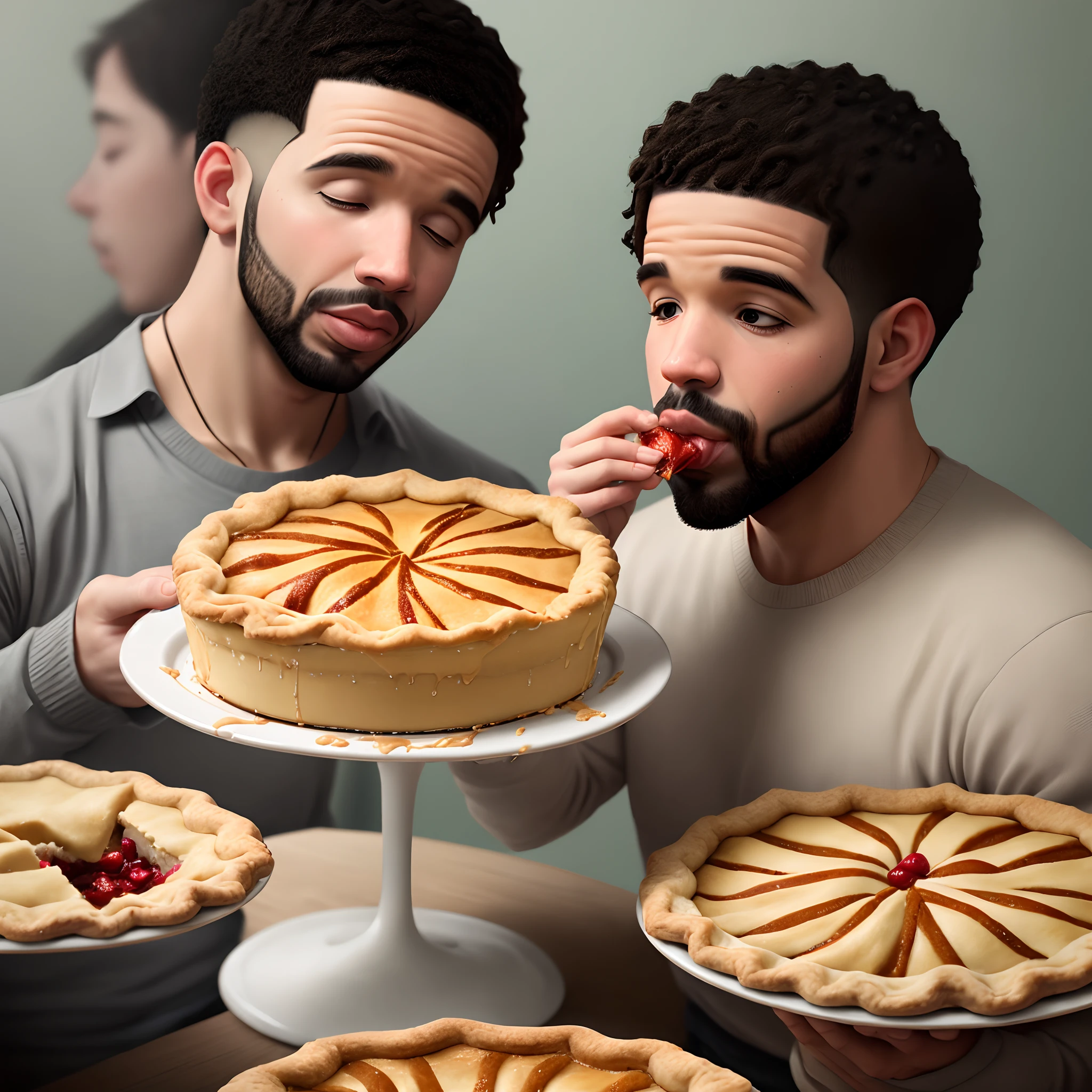Drake sniffing pie