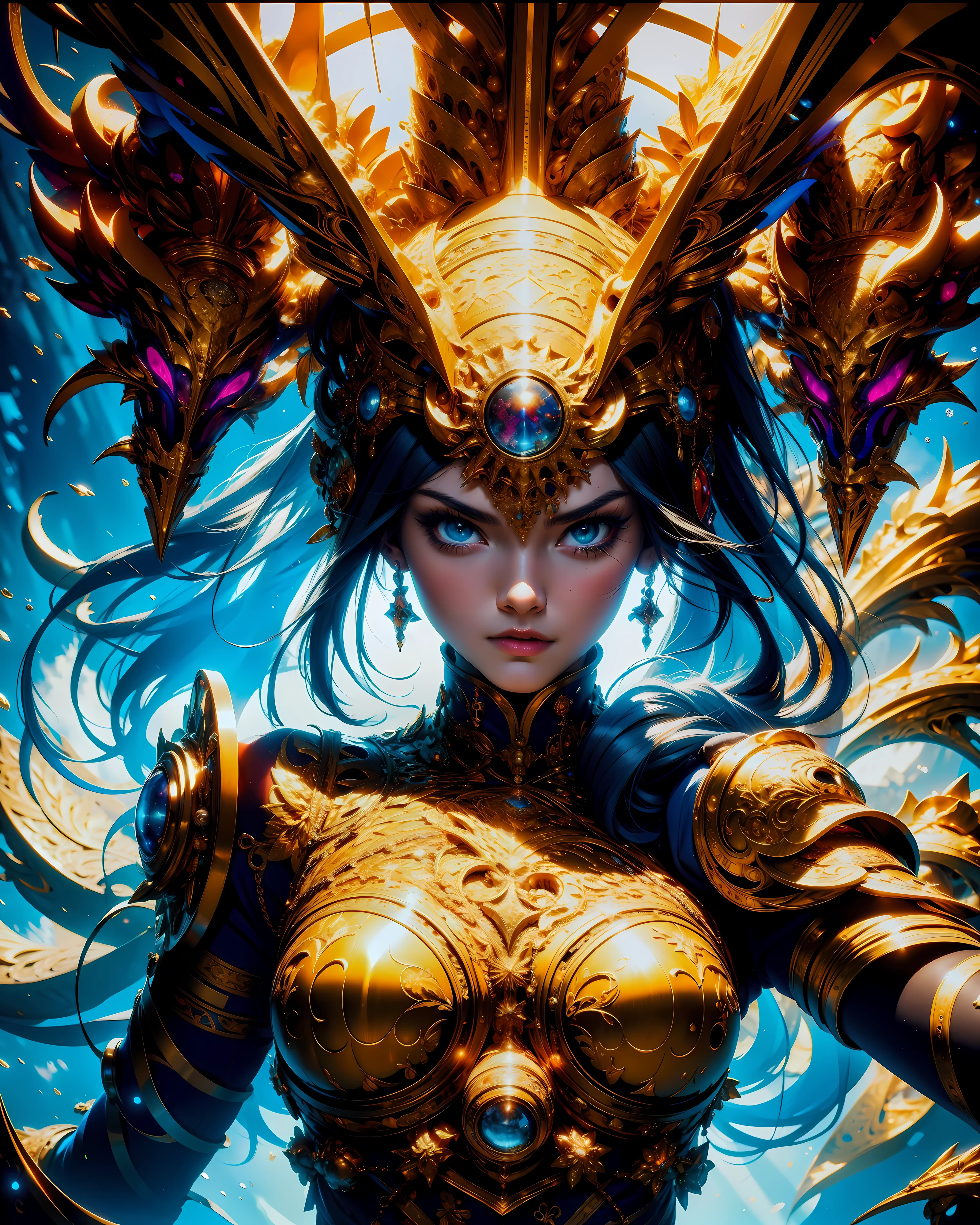(masterpiece, top quality, best quality, official art, beautiful and aesthetic:1.2), (1girl), extreme detailed,(fractal art:1.3),colorful,highest detailed