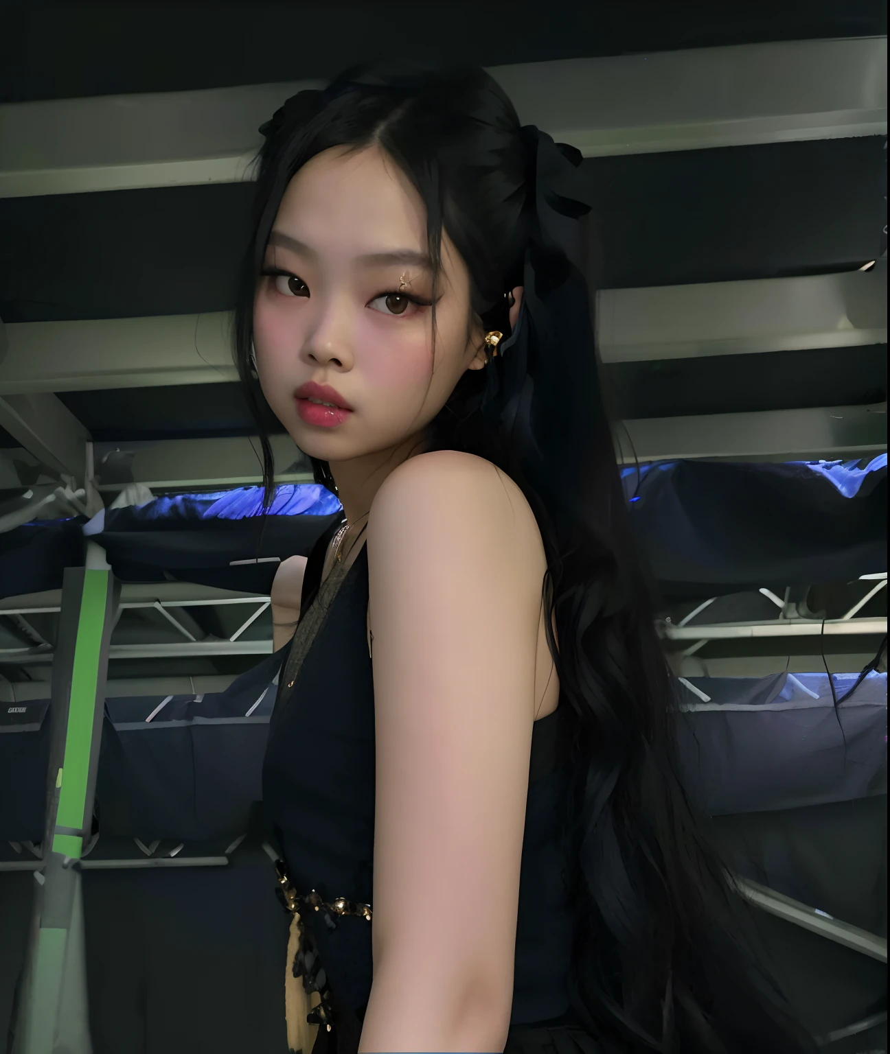 araffe girl with long black hair posing for a picture, blackpink jennie, jossi of blackpink, portrait of jossi of blackpink, heonhwa choe, jinyoung shin, ulzzang, profile pic, korean girl, jaeyeon nam, cruel korean goth girl, roseanne park of blackpink, taejune kim, sun yunjoo, profile image
