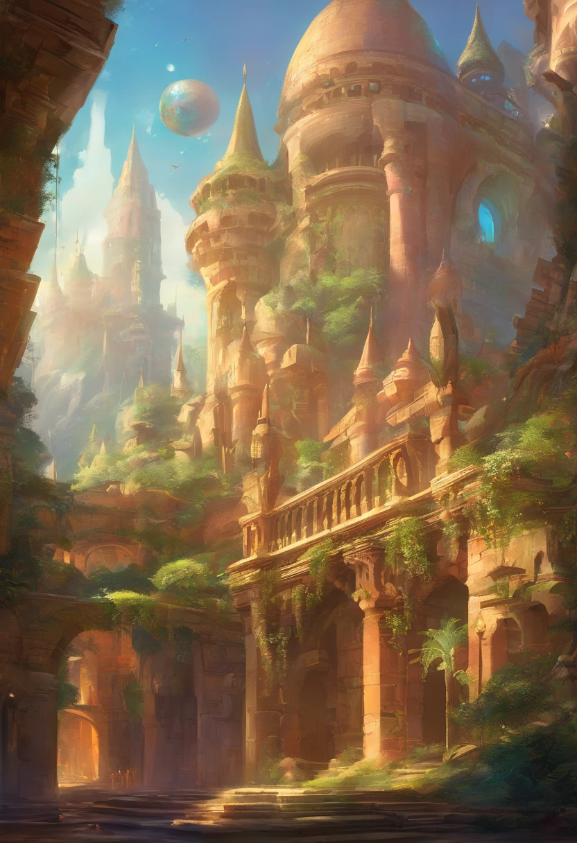 Sidon Style、Sky City、futuristic cities、Utopian world、Great color with gloss、Prosperous building、Luxury clothing and architectural design、Luxurious architecture、The future of utopia、Highly detailed HDR、perfect、Stunning progressive architecture、The perfect world、Reflective surfaces、Underground scattering、Perfect building、Beyond imagination、8K、Global Illumination、wide angles、Divine Rays、World of Dreams