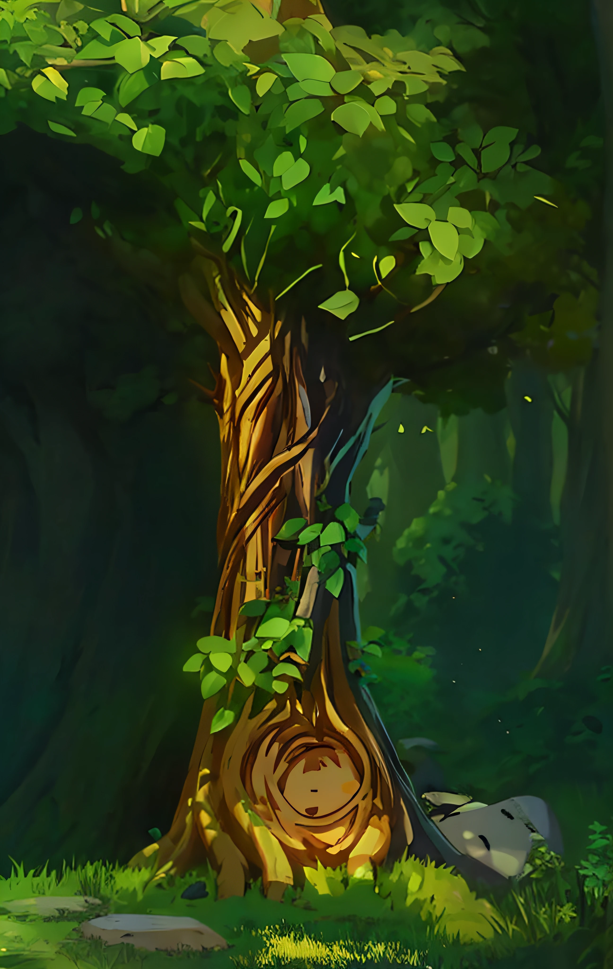 Fantastic tree trunks,Cartoon trees
