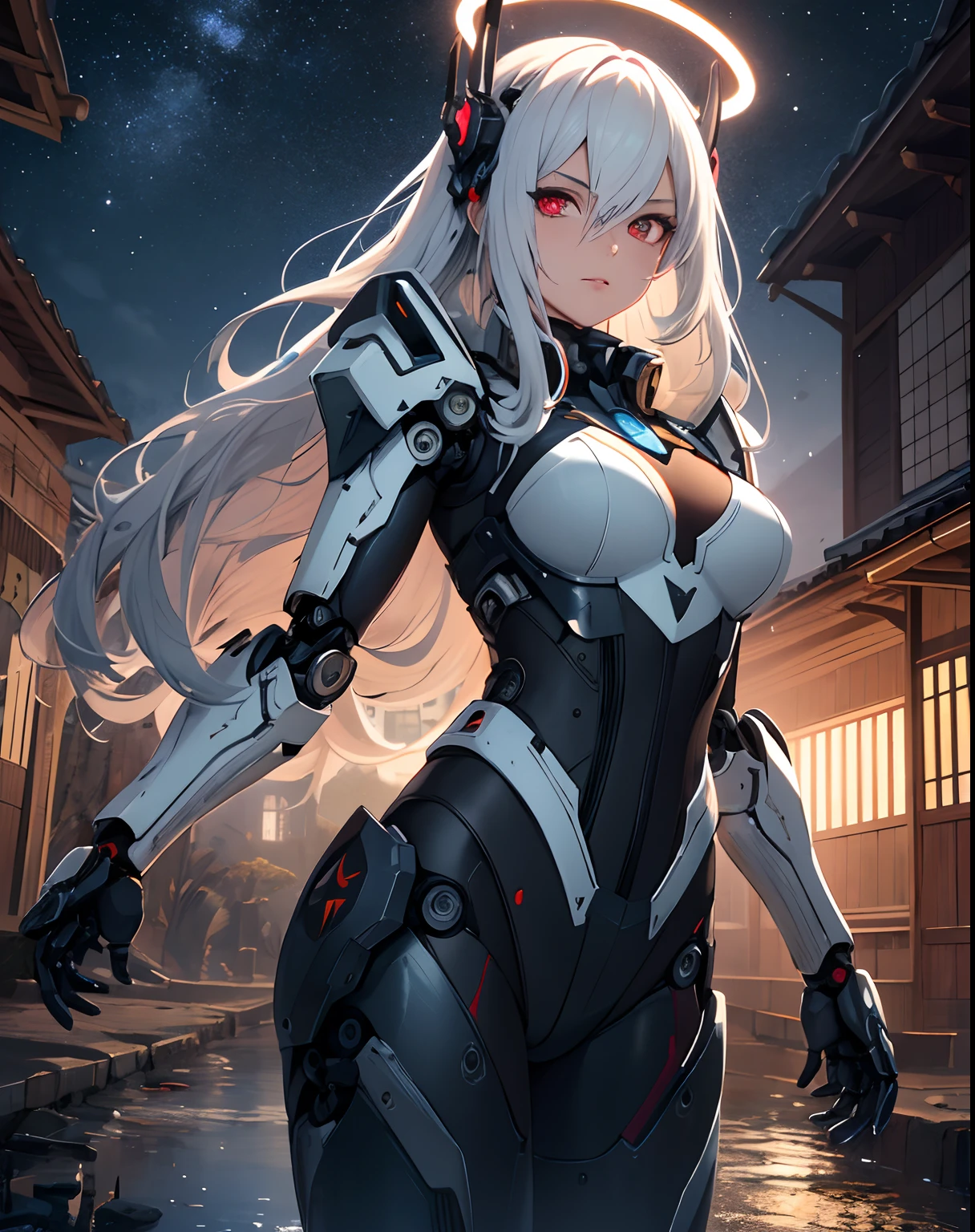 （（master piece，best quality）），large mechanical robot structure，1 girl，a mecha girl，thin long hair，delicate features，huge tit，open chest，，long legs，fine pubic hair，