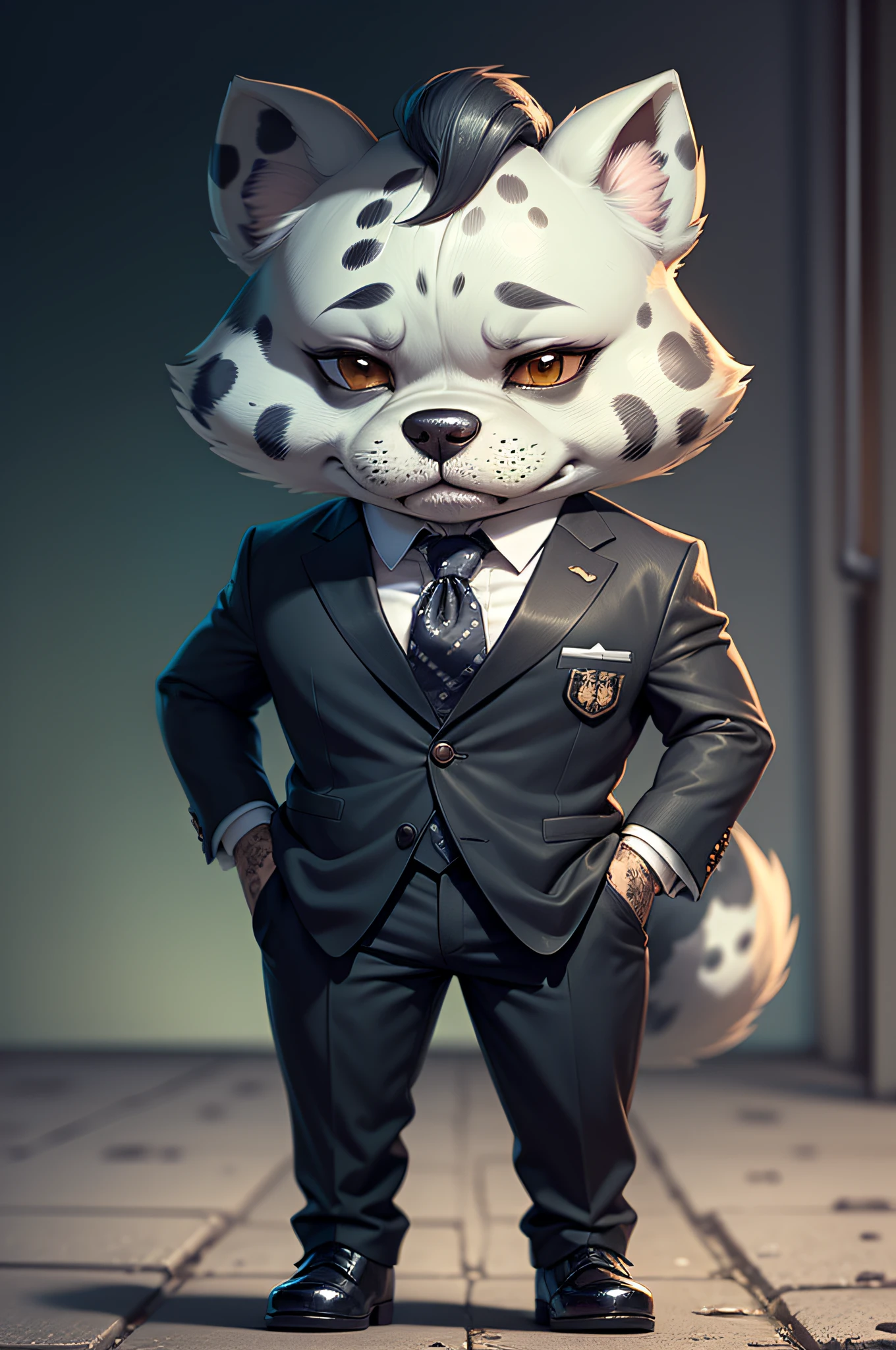 (Man in suit and tie)comic strip、Anthropomorphic Dalmatian dog