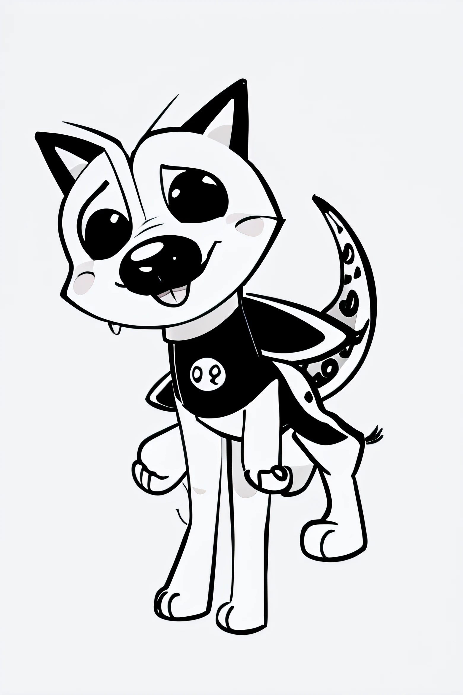cartoon doodle art total animal total 8 black white