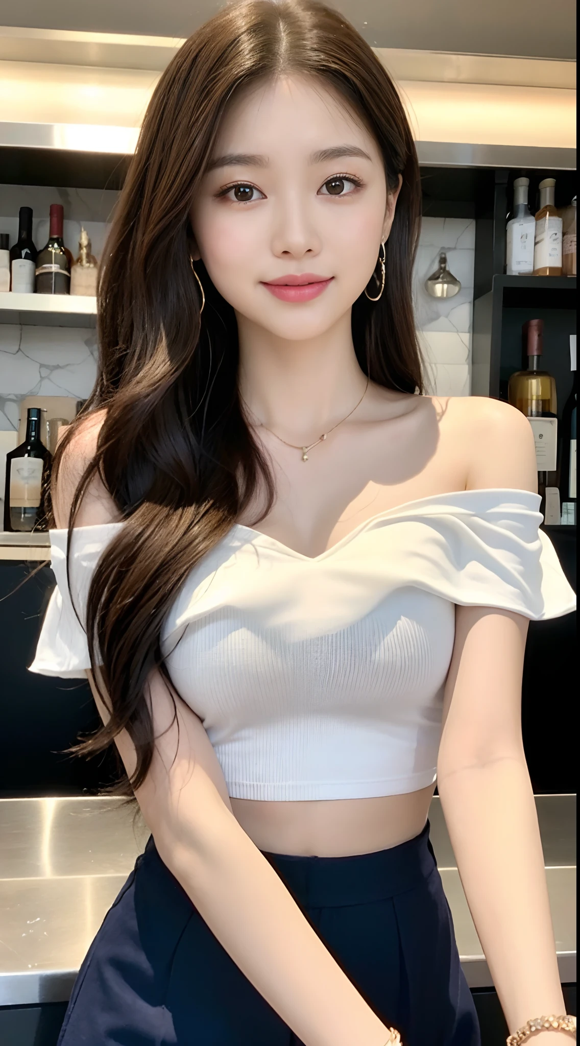 ((Best picture quality, 8K, tmasterpiece:1.3)), 1girll, Beautiful woman with slender abs:1.3, Casual hairstyle, （Off-the-shoulder blouse pleated skirt：1.3）,（wet see through clothes：1.4），Ultra-fine face, A detailed eye, 二重まぶた，（long leges：1.4），（athletic sneakers：1.3），Lie on your side on the sofa