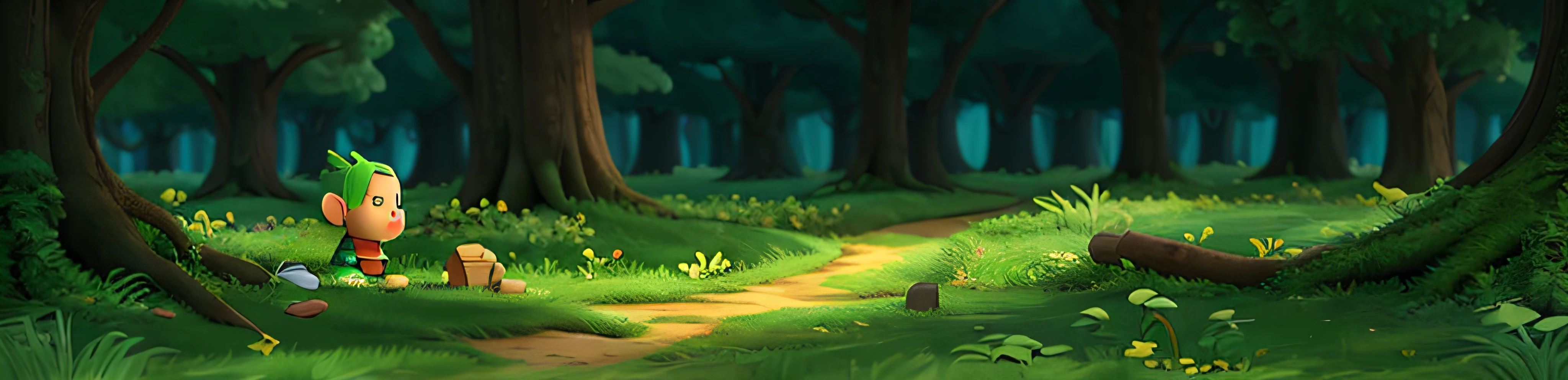 Fantastic tree trunks,Cartoon trees