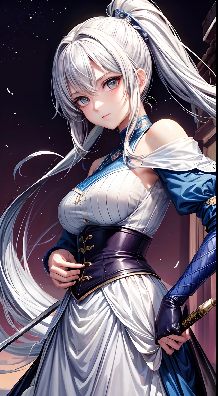 woman swordsman、animesque、Beautie、Cool、Light、poneyTail