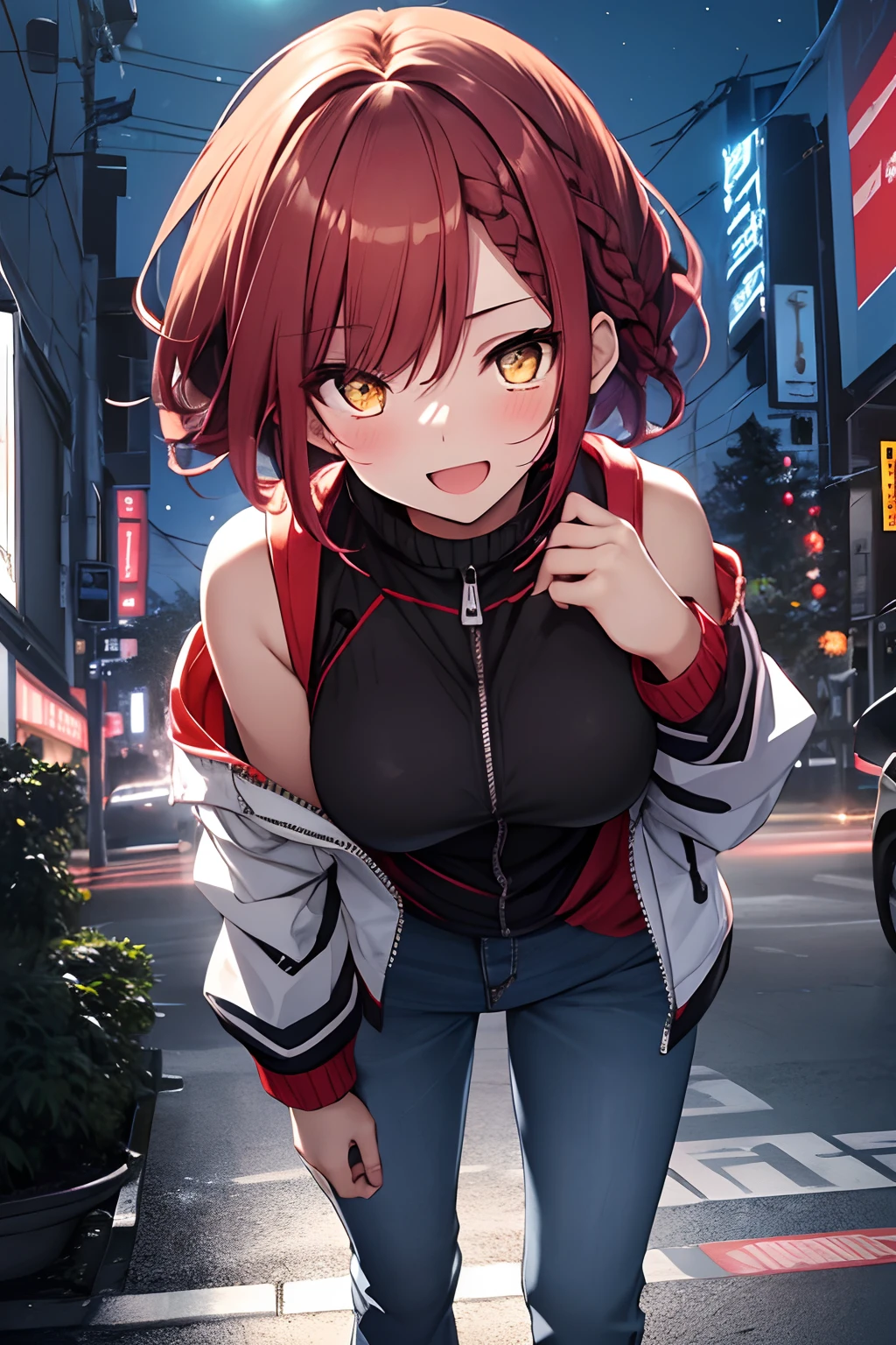1girl, hoshino ruby, oshi no ko,street,perfect eyes,masterpiece,very aesthetic,newest,sensitive