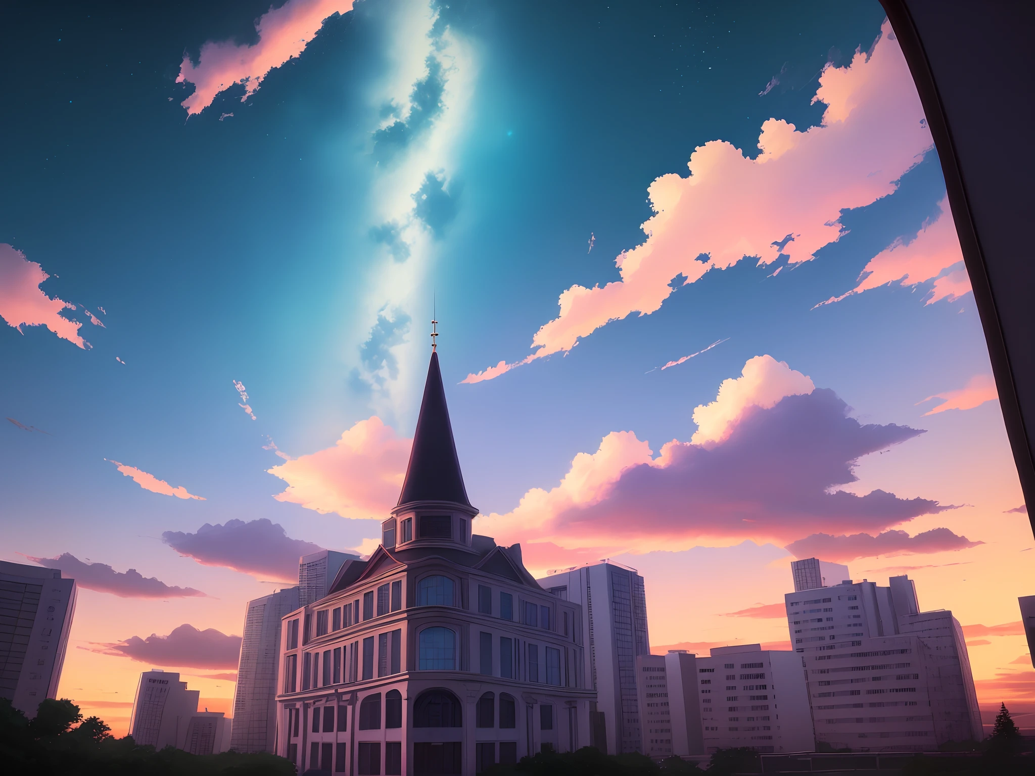 Anime Beautiful evening sky