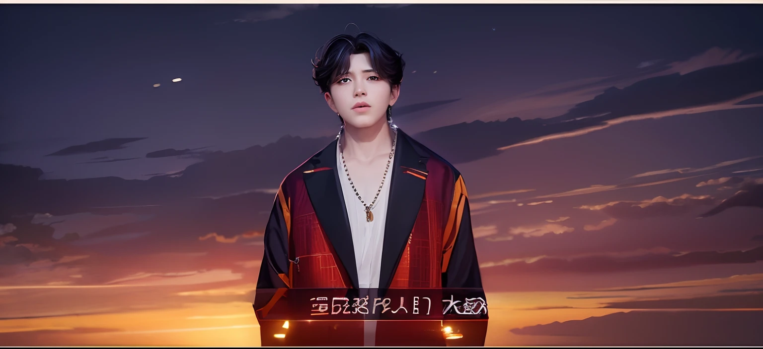 Cai Xukun's,the sunset,eventide, Split head