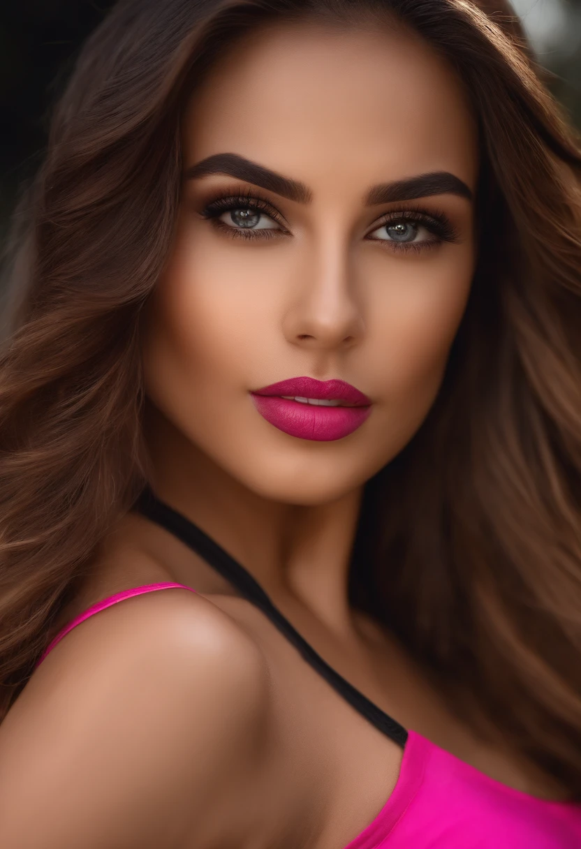 (best quality,4k,8k,highres,masterpiece:1.2),ultra-detailed,realistic,sexy girl with football attire,seductive eyes,flawless skin,long, flowing hair,fit and toned body,piercing gaze,confident and alluring pose,luminous lighting,portrait,deep, vibrant colors,bokeh,close-up view,athletic physique,graceful movements,professional photography style,crisp details,high contrast,beautiful composition,shades of hot pink and black attire