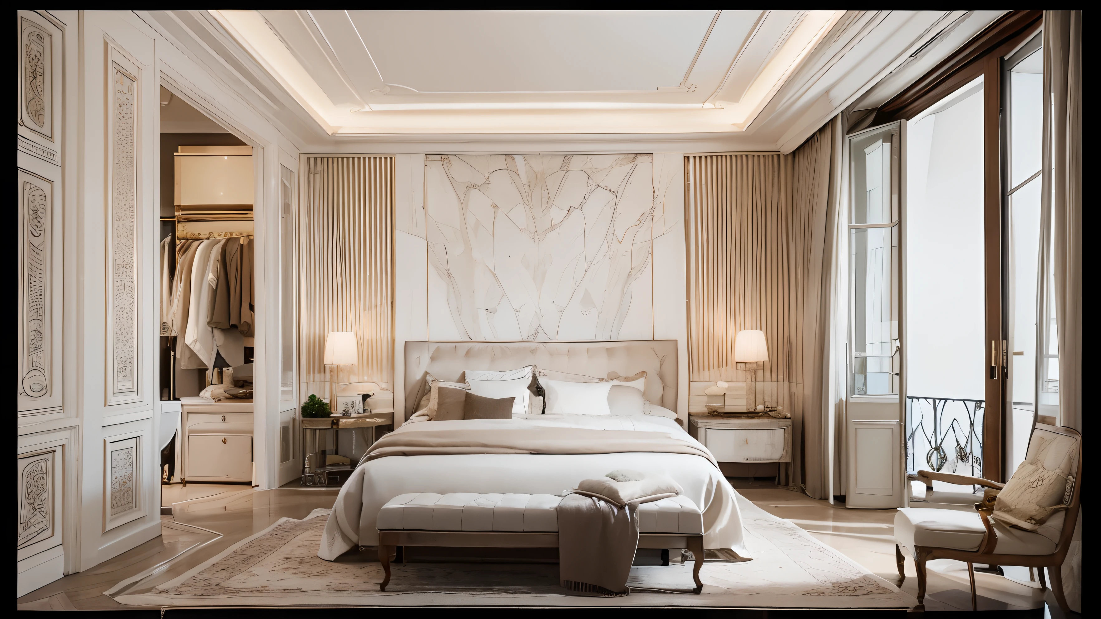 Italy，Italian light luxury style，Bedrooms，Home renovation and decoration，clean color，Simple，Maximalism，