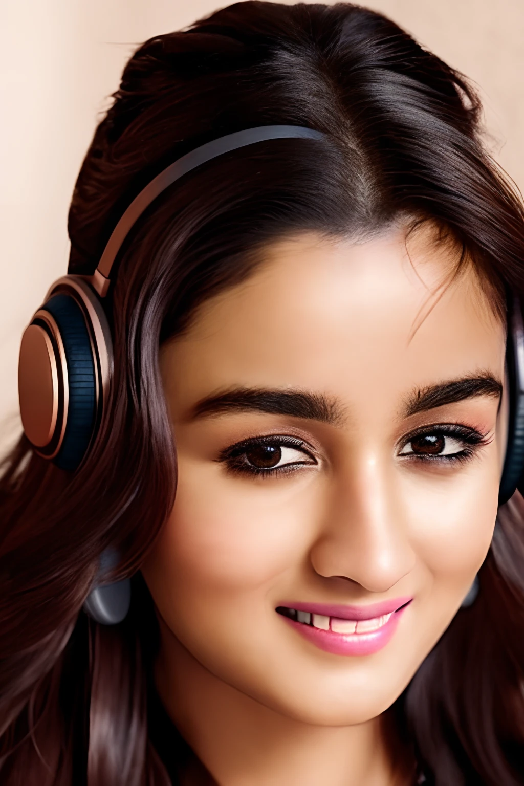 aliabhatt with headphones, natural skin texture, 24mm, 4k textures, soft cinematic light, adobe lightroom, photolab, hdr, intricate, elegant, highly detailed, sharp focus, ((((cinematic look)))), soothing tones, insane details, intricate details, hyperdetailed, low contrast, soft cinematic light, dim colors, exposure blend, hdr, faded