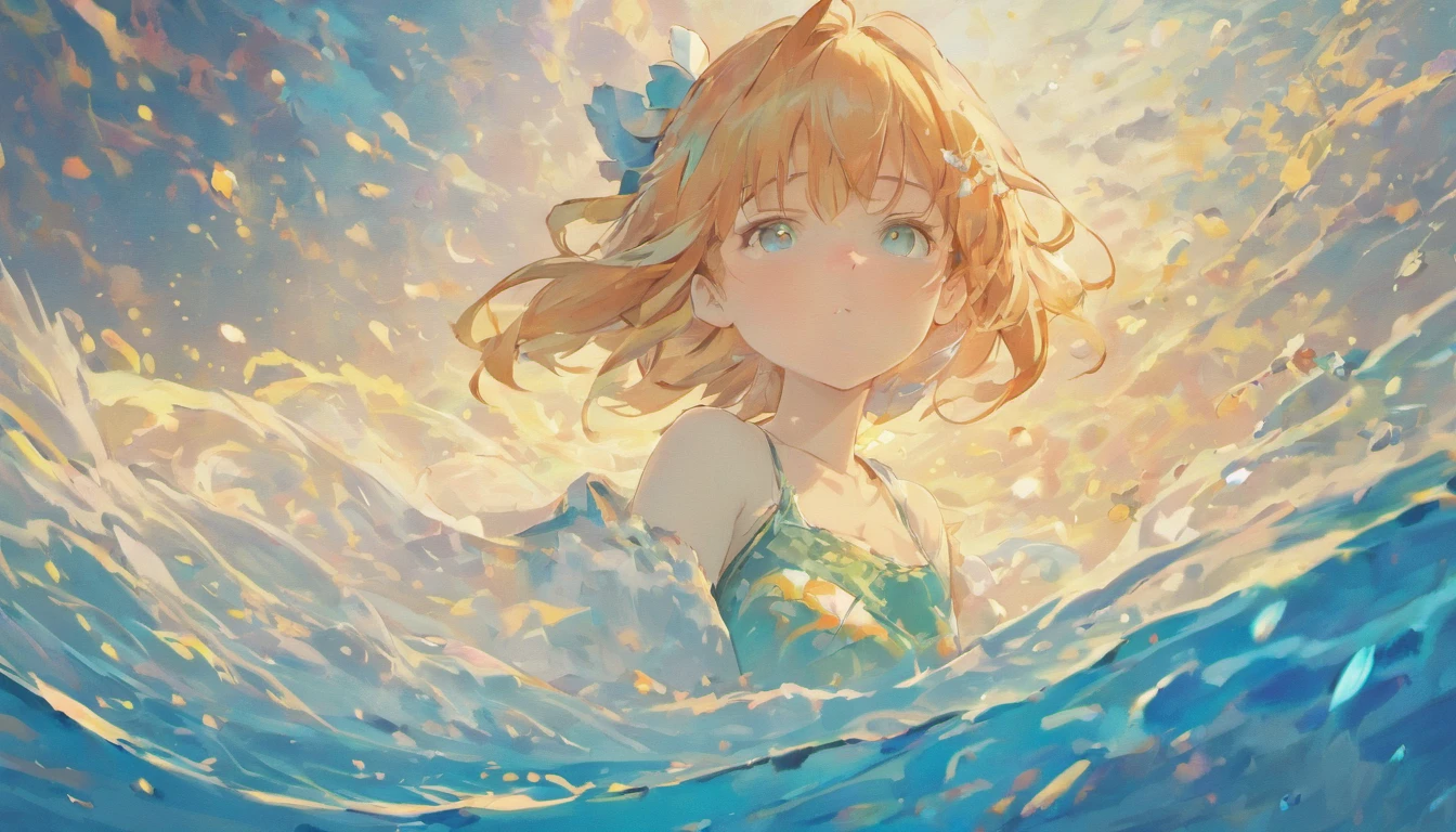 High quality, 8K Ultra HD, Highly detailed, Masterpiece, A digital illustration of anime style, Pastel anime tones, It feels like Japanese anime, Detailed illustration of a beautiful magical girl swimming in the ocean, magical girl hat, Fantasy world, It feels like ufotable, Breathtaking landscapes, Enigmatic Atmosphere, Three-dimensional effects, Luminism, Albert Anker, Feels like John Howe, a 3D render, rendering by octane, Cinematic, isometry, author:Snow barn, Awesome full color,