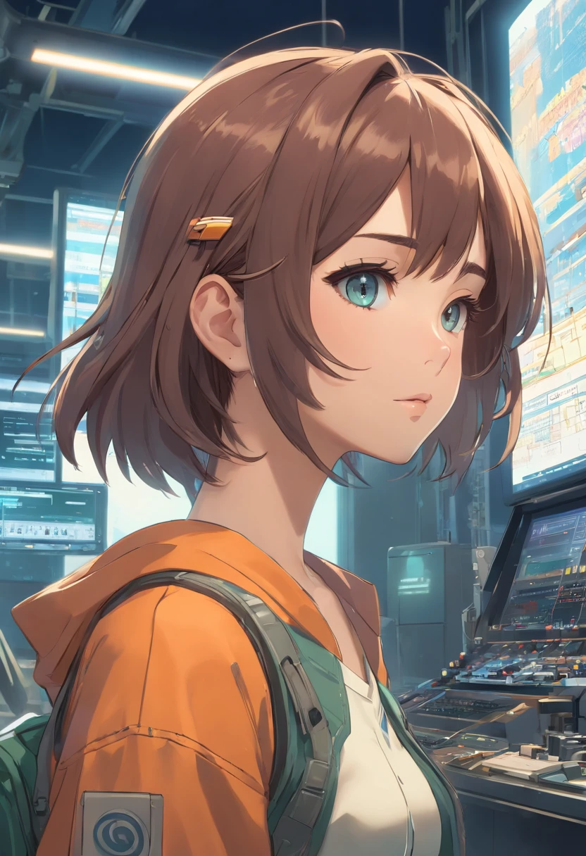 female face, Female, Rugged young engineers with cybernetics improvements,  intricate, Elegant, high-detail, digital painting, Artstation, Concept Art, smooth, crisp focus, illustration, Art by H R Giger and Greg Rutkowski and Alphonse Mucha, Breathtakingly beautiful lighting