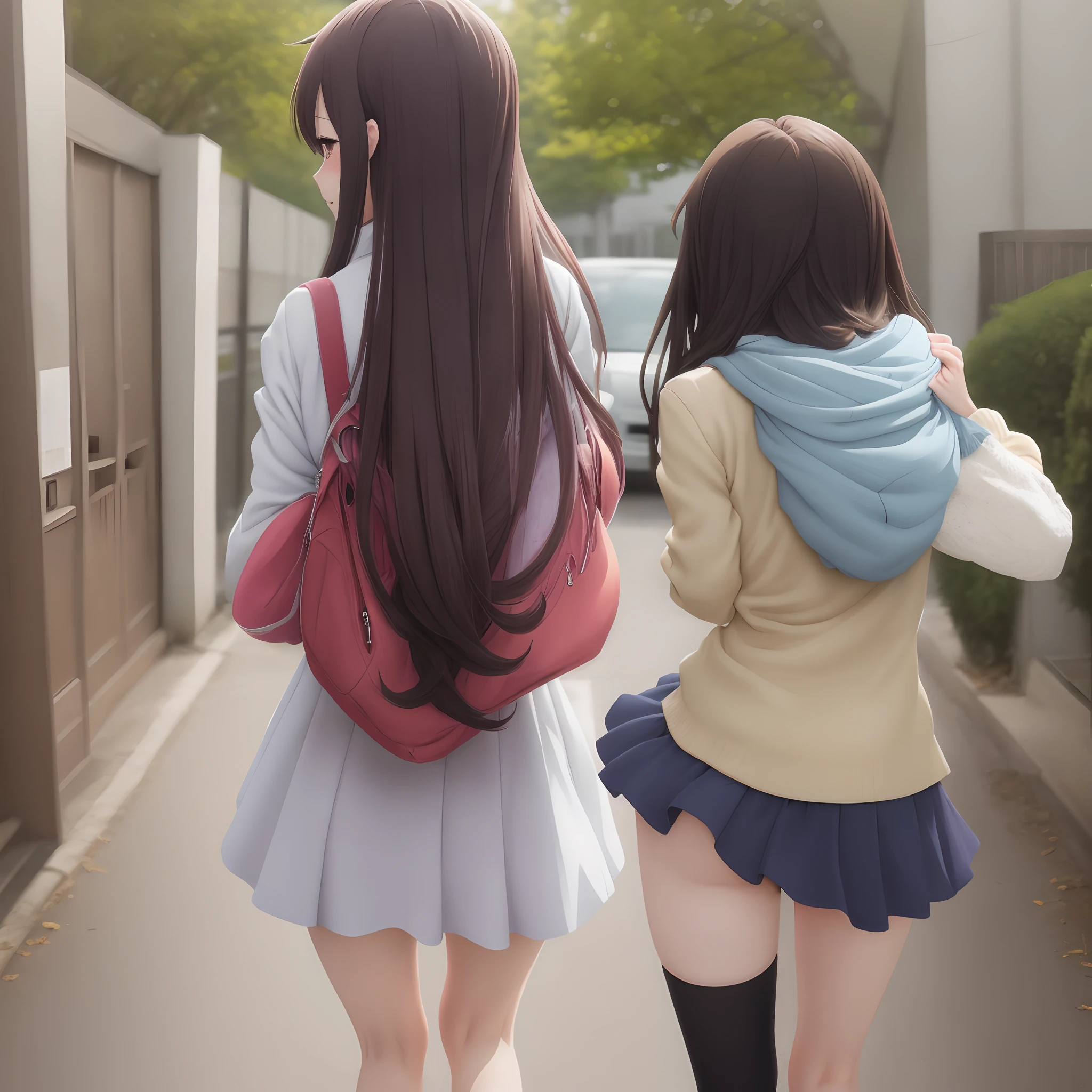 Anime girl getting from the back