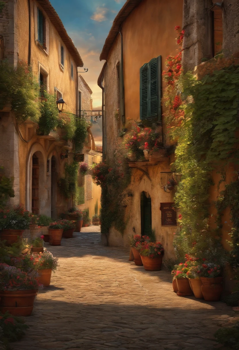 Ultra realistic pub style 2020 art format landscape Italy