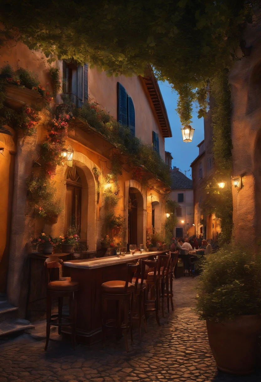 Ultra realistic pub style 2020 art format landscape Italy Rome