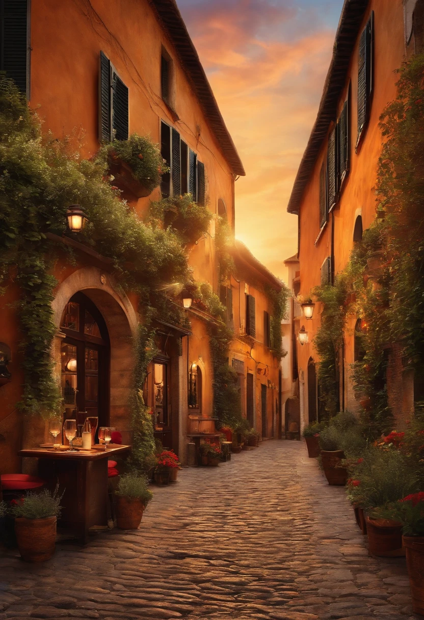 Ultra realistic pub style 2020 art format landscape Italy Rome