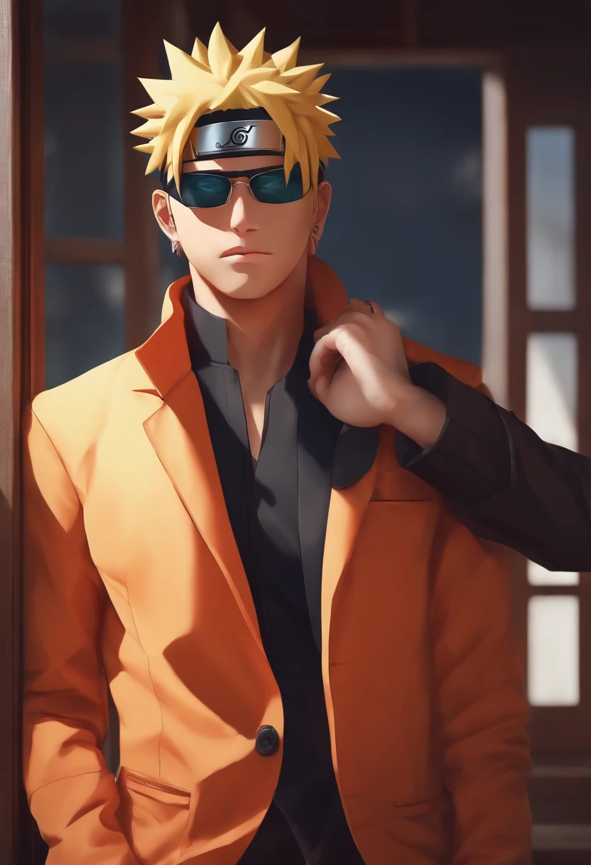 Naruto en veste tailleur avec des lunettes de soleil