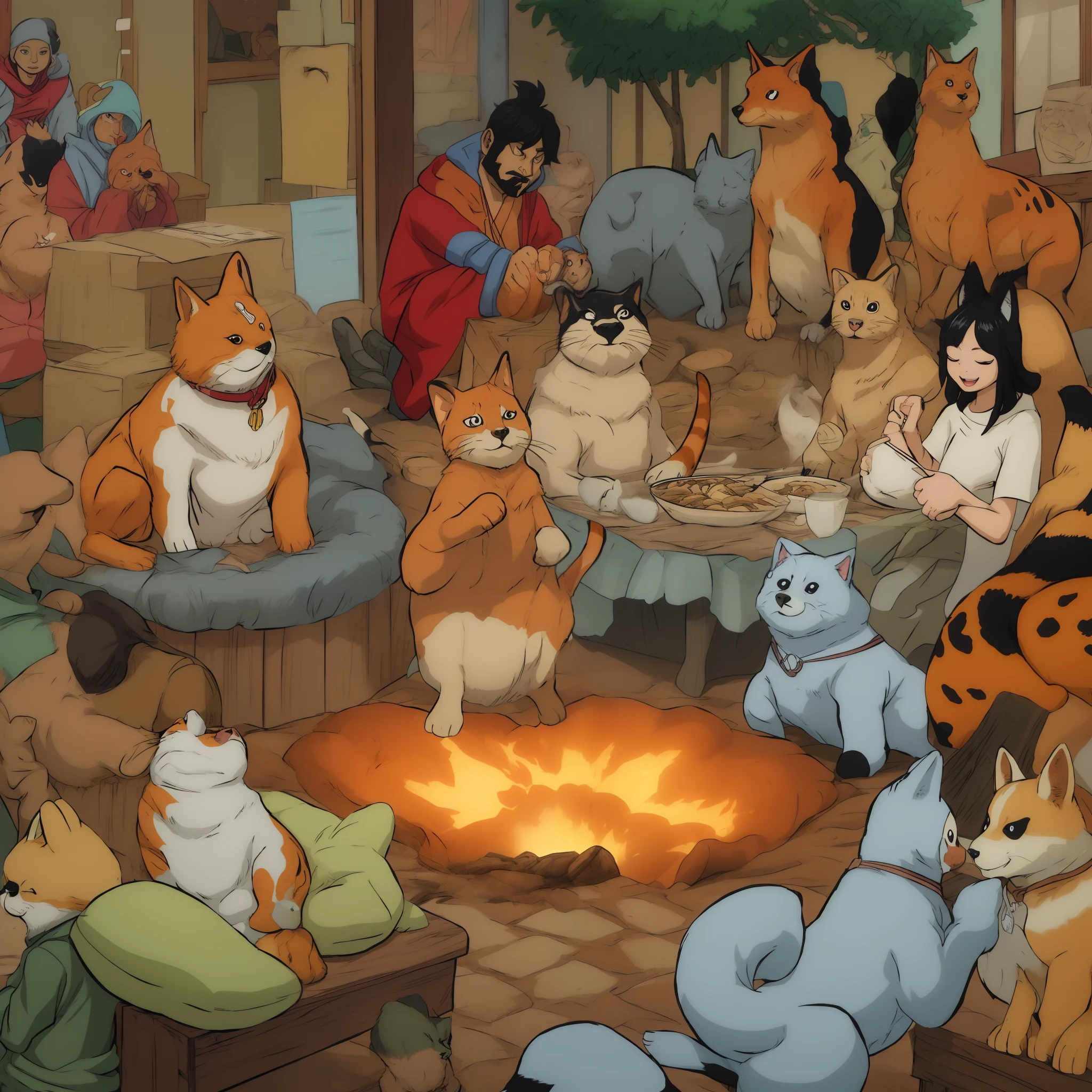 Comics: The warmth of people and animals, Harmonious coexistence, Style, two-dimensional cartoon style
