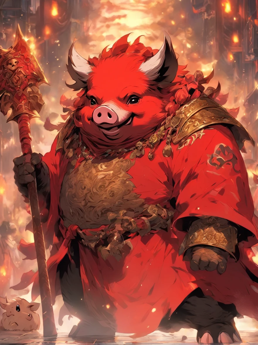 ultra-detailed, masterpiece, masterwork, high quality, best quality, hdr, posted on e621, (by darkgem, by zaahrich), (nature, night, hot spring), nsfw, (male), solo, chibi, (red little body minotaur), dragon, (long golden hair, yellow eyes, white chubby body), from below, dynamic angle, (nude, balls, smallpenis, long ????????, wet body)