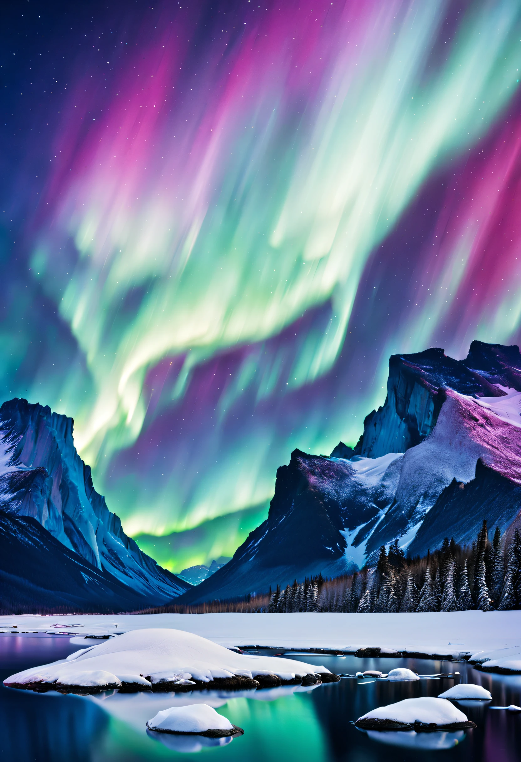 The enchanting Northern Lights dance in the night sky, landscape:0.7, The beauty of celestial bodies:0.6, Natural phenomena:0.5, Ethereal