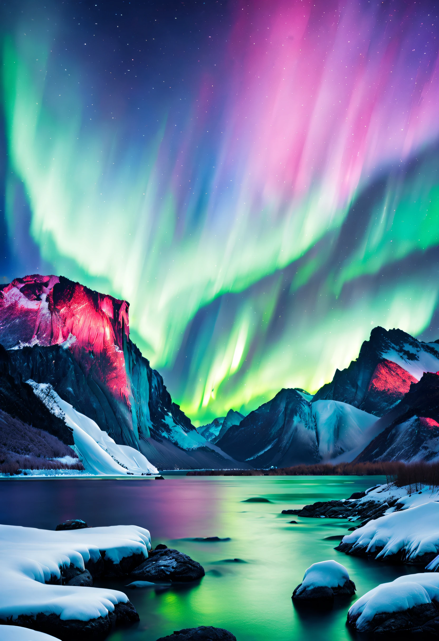 The enchanting Northern Lights dance in the night sky, landscape:0.7, The beauty of celestial bodies:0.6, Natural phenomena:0.5, Ethereal