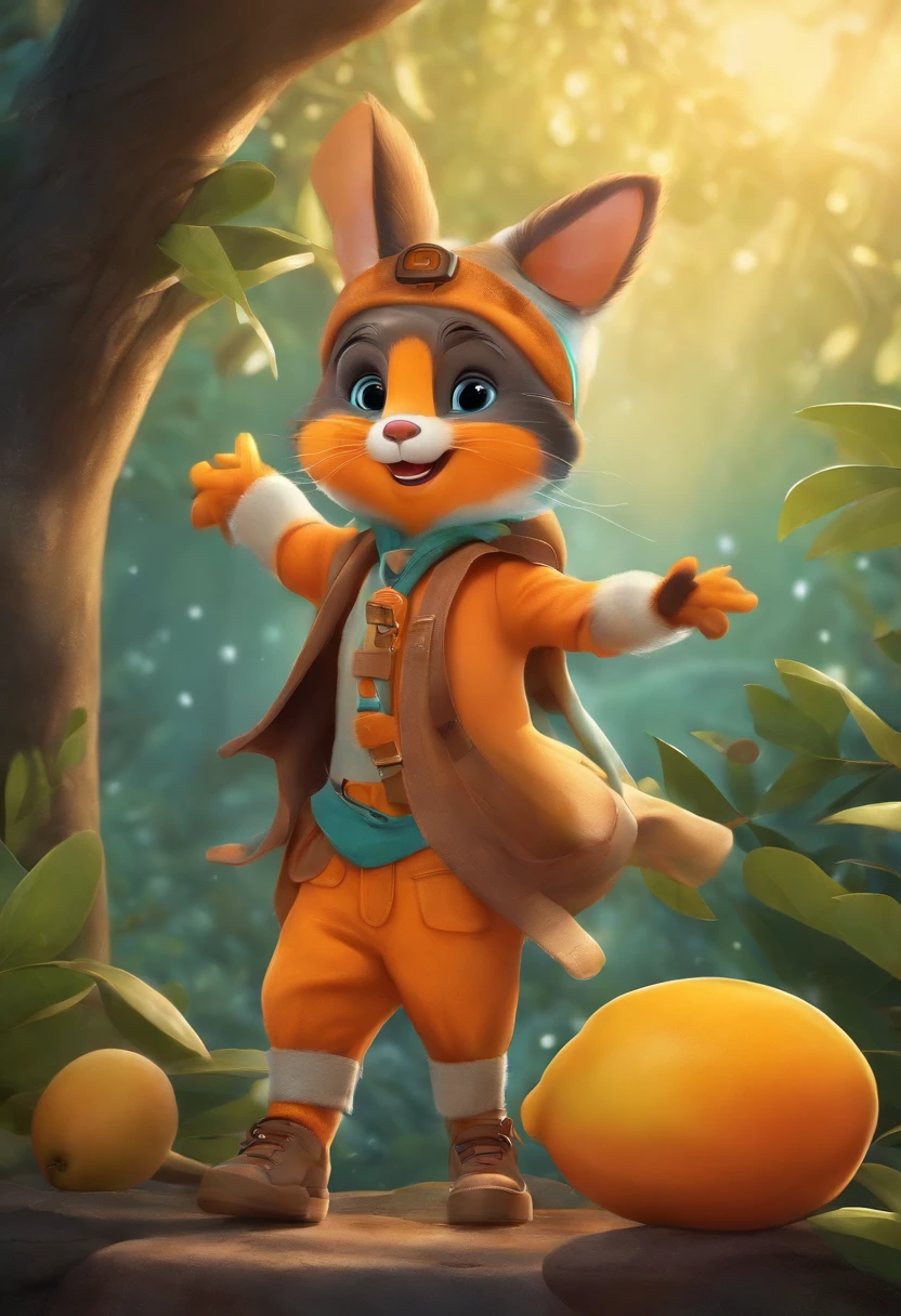 Use mango to personify a lively and cute cartoon character